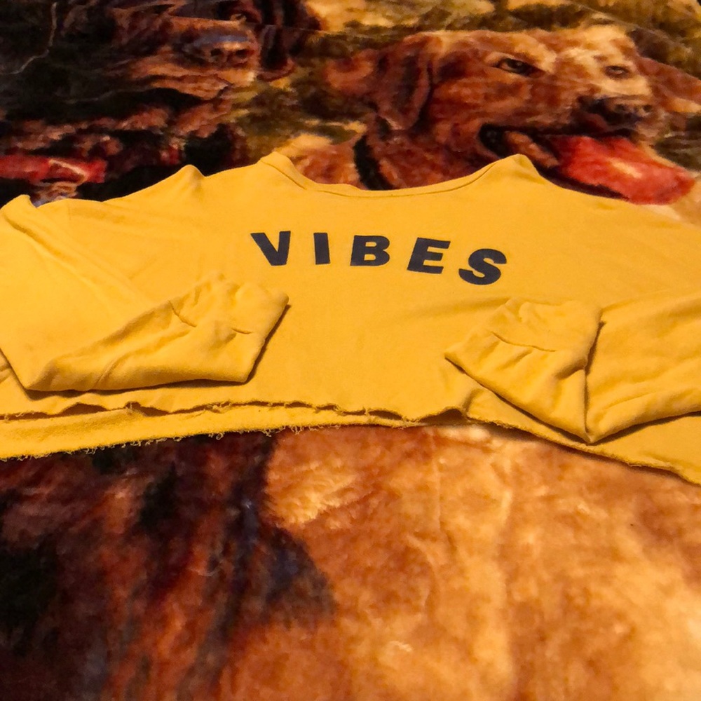 Gold crop top sweatshirt